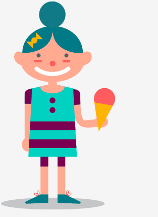 Meisje laat ijsje vallen